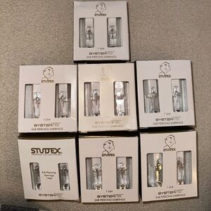 Real 14kt white gold and yellow Gold Ear Piercing Earrings